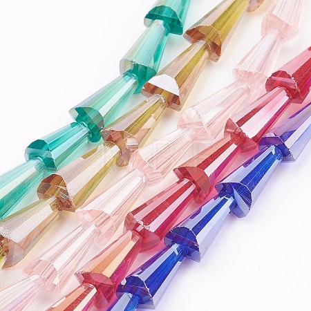 Electroplate Glass Beads Strands EGLA-Q033-M-1
