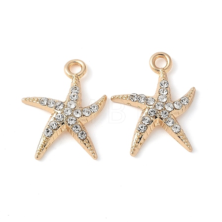Alloy Crystal Rhinestone Pendants X-PALLOY-E775-16G-1