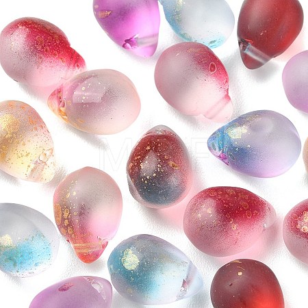 20Pcs 5 Colors Two Tone Transparent Spray Painted Glass Charms GLAA-YW0001-92-1