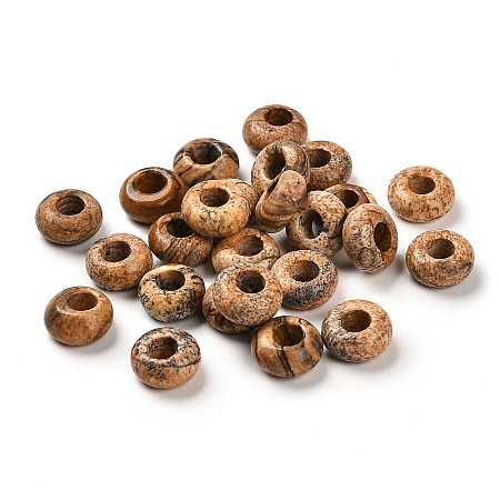Natural Picture Jasper European Beads G-R488-02A-1