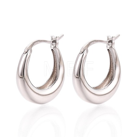 925 Sterling Silver Hoop Earrings STER-N016-130P-1