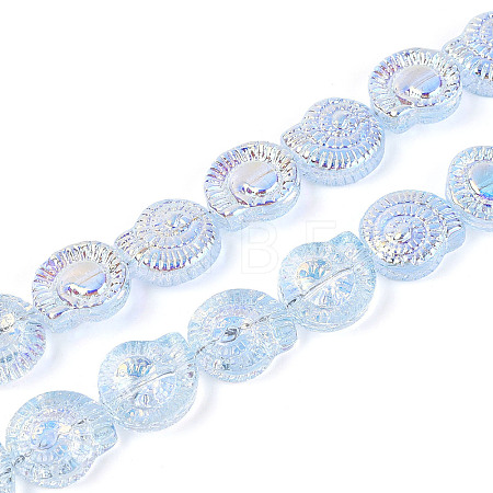 Electroplate Transparent Glass Beads Strands EGLA-S190-05H-1