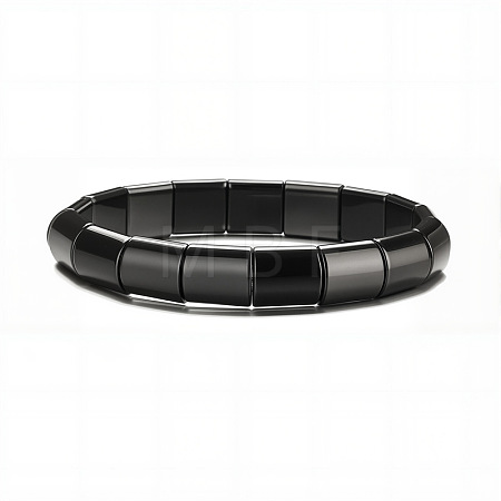 Non-magnetic Synthetic Hematite Beaded Stretch Bracelets for Men FS-WG73B41-09-1