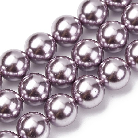 Electroplated Shell Pearl Beads Strands BSHE-G041-12mm-02-1