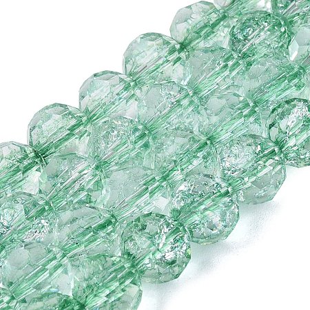 Crackle Transparent Glass Beads Strands GLAA-N068-06A-10-1