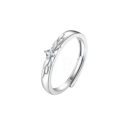 Angel Wing Brass Micro Pave Clear Cubic Zirconia Finger Rings for Men FS-WG2DD74-01-1