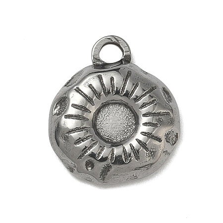304 Stainless Steel Pendant Cabochon Settings STAS-P422-03P-1