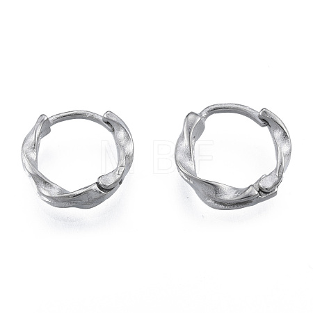 Non-Tarnish 316 Surgical Stainless Steel Twist Hoop Earrings for Men Women EJEW-N052-10-1