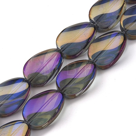 Transparent Electroplate Glass Bead Strands EGLA-C001-FR04-1
