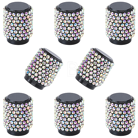 8Pcs Rubber Rhinestone Tire Valve Stem Caps FIND-GF0009-36B-1