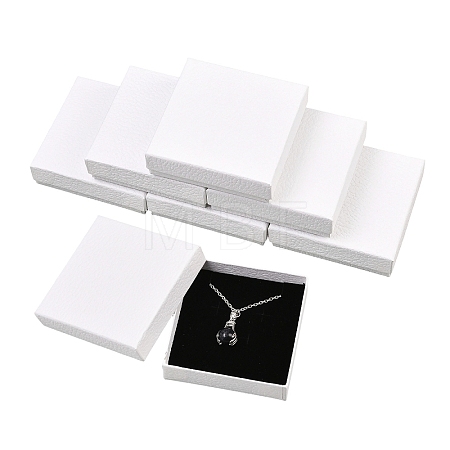 6Pcs Square Cardboard Necklace Box CBOX-YW0001-05E-1