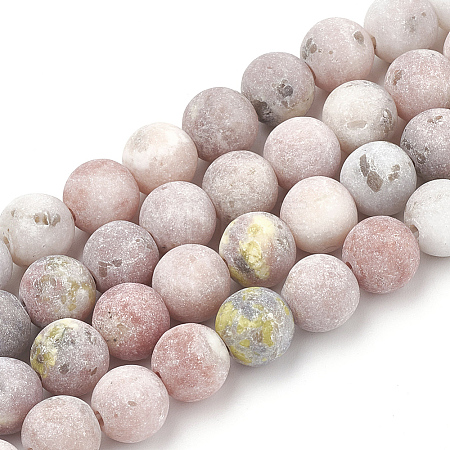 Natural Marble and Sesame Jasper/Kiwi Jasper Beads Strands X-G-T106-287-1