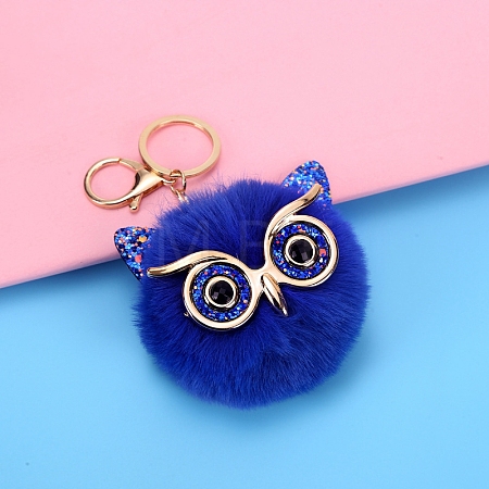 Owl Furry Pom-Pom Keychain for Women PW-WG49E57-03-1