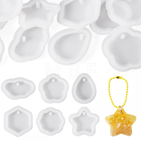 12Pcs 6 Styles DIY Pendants Silicone Molds DIY-TA0015-43-1