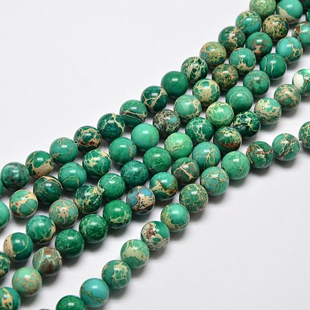 Natural Imperial Jasper Beads Strands G-I122-8mm-05-1