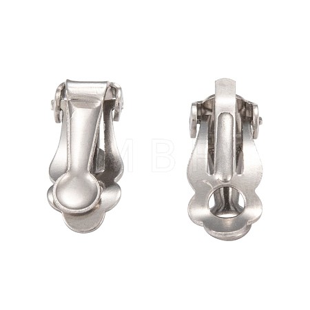 Tarnish Resistant 304 Stainless Steel Clip-On Earrings Findings STAS-Q185-01-1