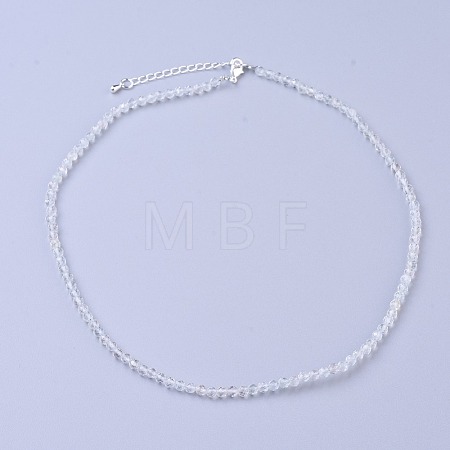 Natural White Topaz Beaded Necklaces NJEW-K114-B-A09-1