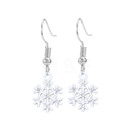 Snowflake Alloy Enamel Dangle Earrings FS-WGD9918-17-1