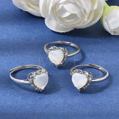 Brass Micro Pave Cubic Zirconia Finger Rings CU-CBA260E-04P-1