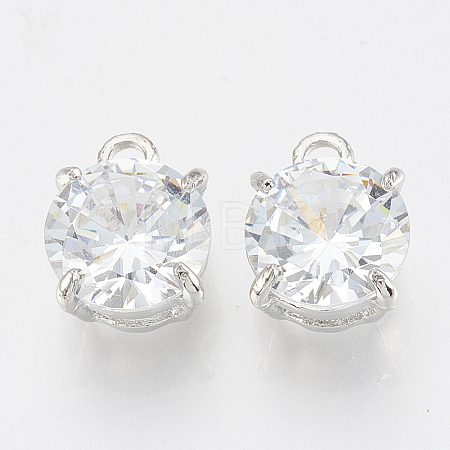 Alloy Cubic Zirconia Charms X-ZIRC-Q017-018P-1