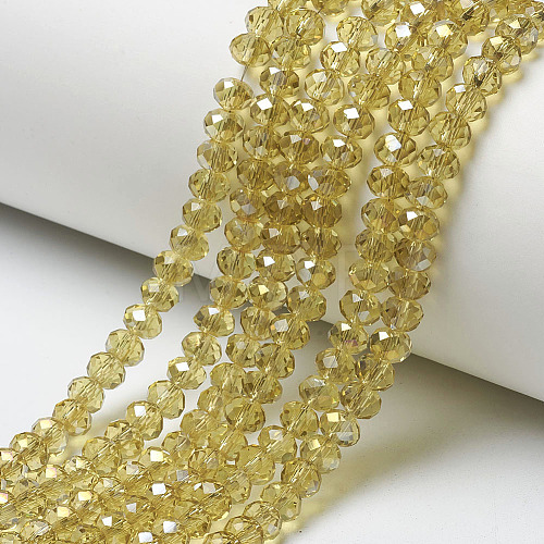 Electroplate Transparent Glass Beads Strands EGLA-A034-T6mm-H18-1