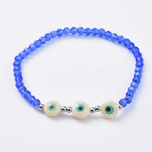 Glass Beads Stretch Bracelets BJEW-JB04756-01-1