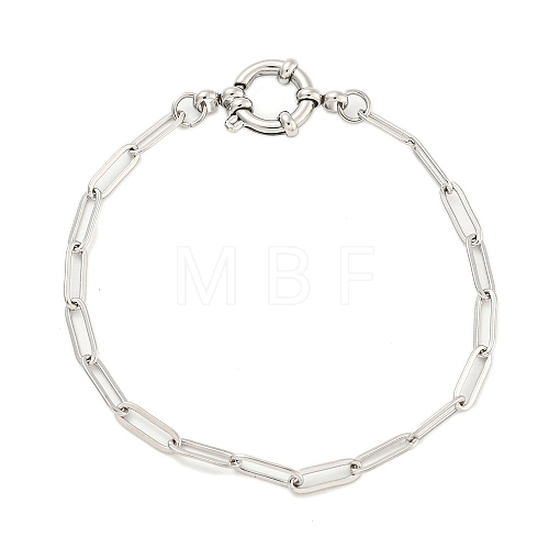 304 Stainless Steel Paperclip Chain Bracelets for Women BJEW-Q344-03P-1
