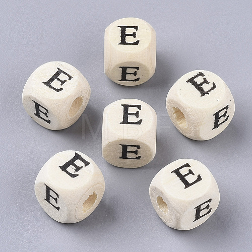 Printed Natural Wood Beads X-WOOD-T026-001E-1