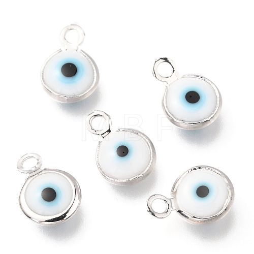 Handmade Evil Eye Lampwork Charms KK-F764-13P-06-1