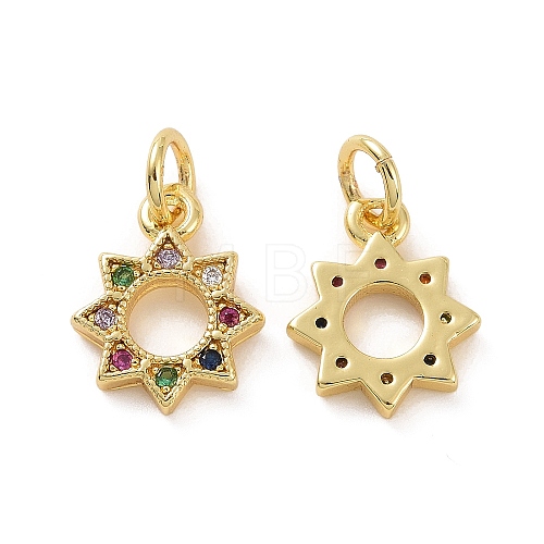 Brass Micro Pave Cubic Zirconia Charm KK-E068-VF174-1