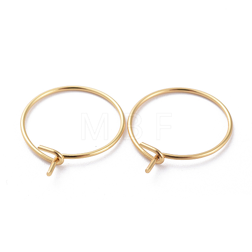 316 Surgical Stainless Steel Hoop Earring Findings STAS-J025-01D-G-A-1