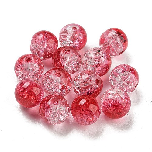 Transparent Spray Painting Crackle Glass Beads GLAA-L046-01B-15-1