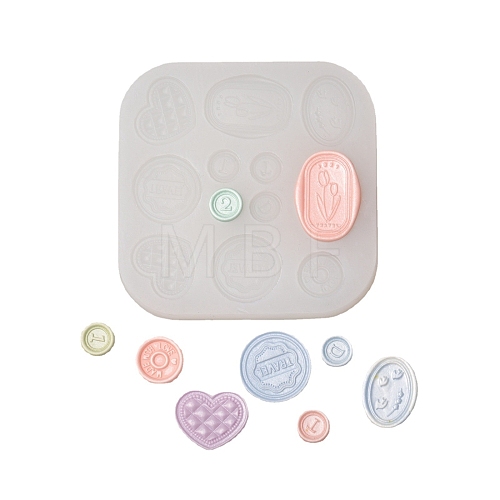 Silicone Wax Seal Stamp pad/Melt Molds STAM-PW0003-06-1