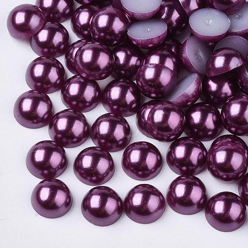 ABS Plastic Imitation Pearl Cabochons SACR-S738-8mm-Z47-1