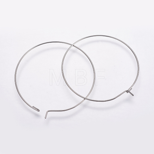 316 Surgical Stainless Steel Hoop Earrings Findings STAS-K146-039-50mm-0.8-1