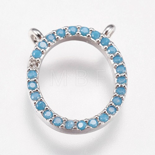 Brass Micro Pave Cubic Zirconia Charms ZIRC-E145-06P-1