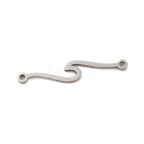 Non-Tarnish 304 Stainless Steel Wave Links Connector Charms STAS-S123-03P-05-1