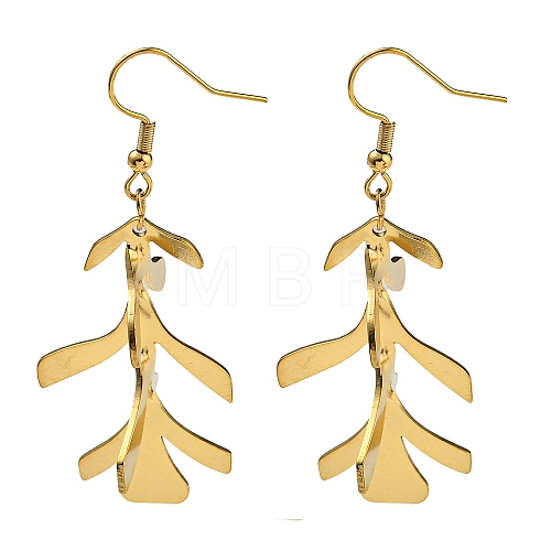 Ion Plating(IP) 304 Stainless Steel Earrings for Women EJEW-E304-12G-1