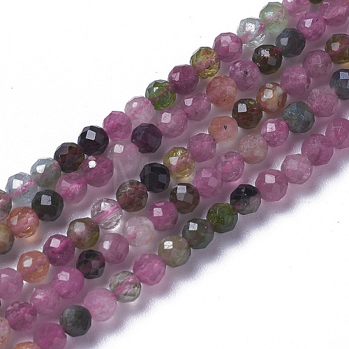 Natural Tourmaline Beads Strands G-F596-08-2mm-1