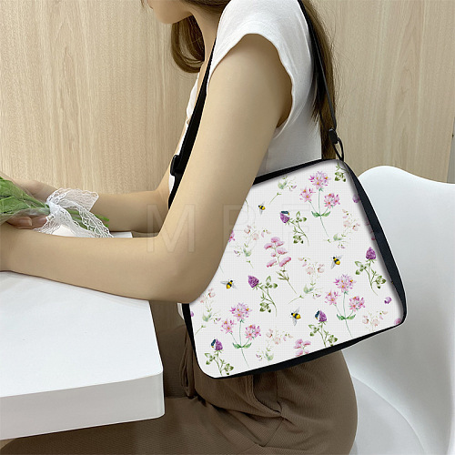 Flower Printed Polyester Shoulder Bags PW-WG4B978-03-1