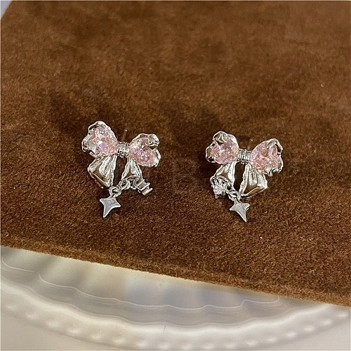 Brass Micro Pave Cubic Zirconia Stud Earring PW23031647610-1