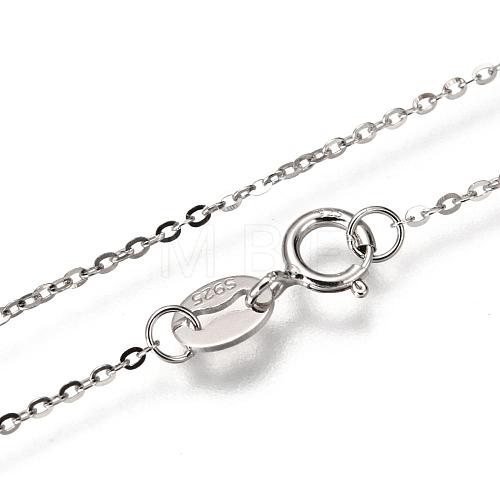 Electroplated Sterling Silver Cable Chain Necklaces X-NJEW-N0048-46-16-1