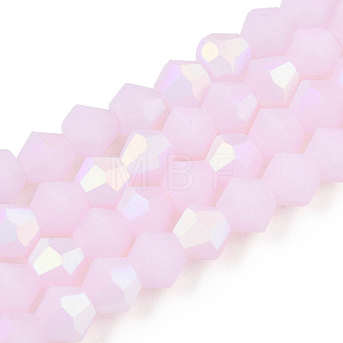 Imitation Jade Bicone Frosted Glass Bead Strands EGLA-A039-J2mm-MB02-1