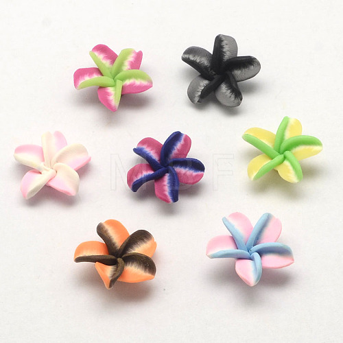 Handmade Polymer Clay 3D Flower Beads X-CLAY-Q199-M02-1