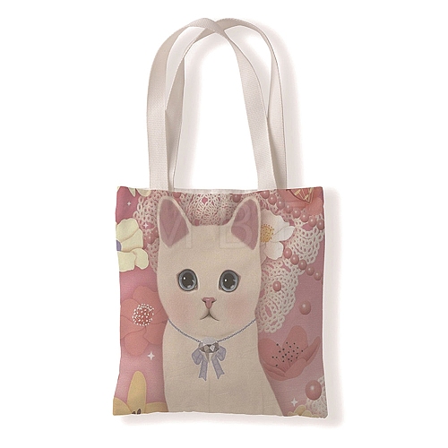 Cat Pattern Canvas Women's Tote Bags PW-WGA189E-17-1