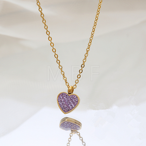 Stainless Steel Heart Pendant Necklaces for Women GE0081-1-1