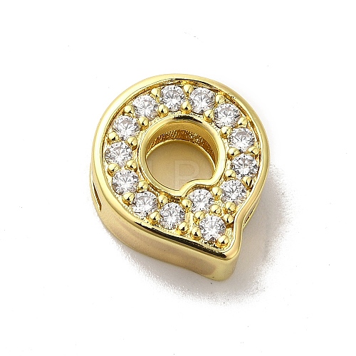 Brass Micro Pave Cubic Zirconia Beads KK-H487-25G-17-1