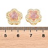 Brass Clear Cubic Zirconia Beads KK-B186-01G-04-3