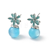 Flower Alloy Enamel & Resin Stud Earrings for Women EJEW-K282-04P-1