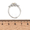 Brass Micro Pave Cubic Zirconia Finger Rings CU-CBA260E-09P-5